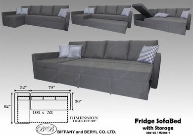 Fridge Sofa Bed with Storage