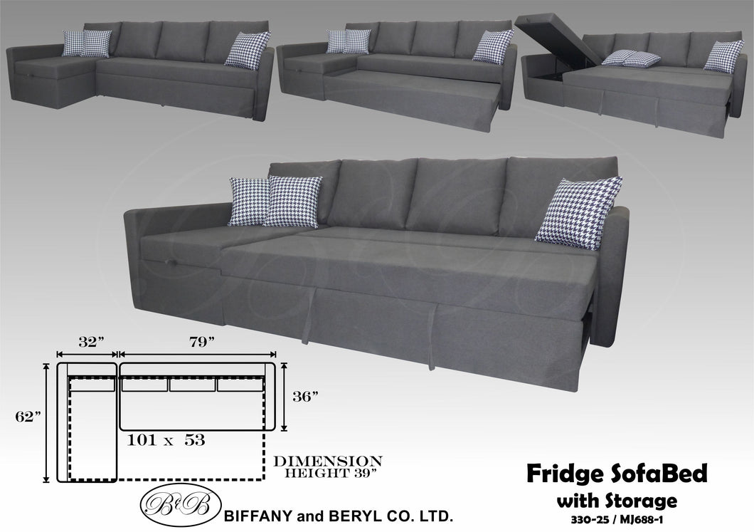 Fridge Sofa Bed with Storage